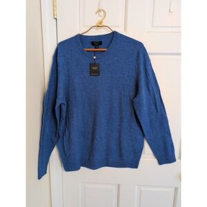 Club Room Sweater Mens XL Blue 100% Cashmere Comfort Casual Preppy New With Tags